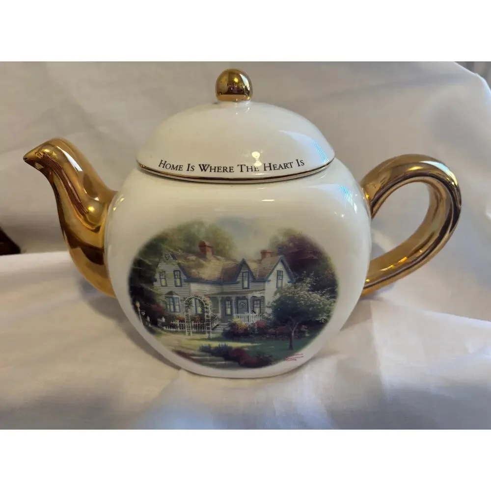 Thomas Kinkade‎ “Home is Where The Heart is” tea pot.